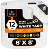 Xpose Safety 6 ft x 8 ft Heavy Duty 12 Mil Tarp, White, Polyethylene WHD-68-X-N